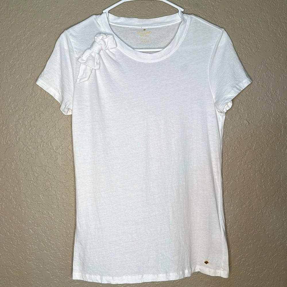 Kate Spade bow embellished white T-shirt